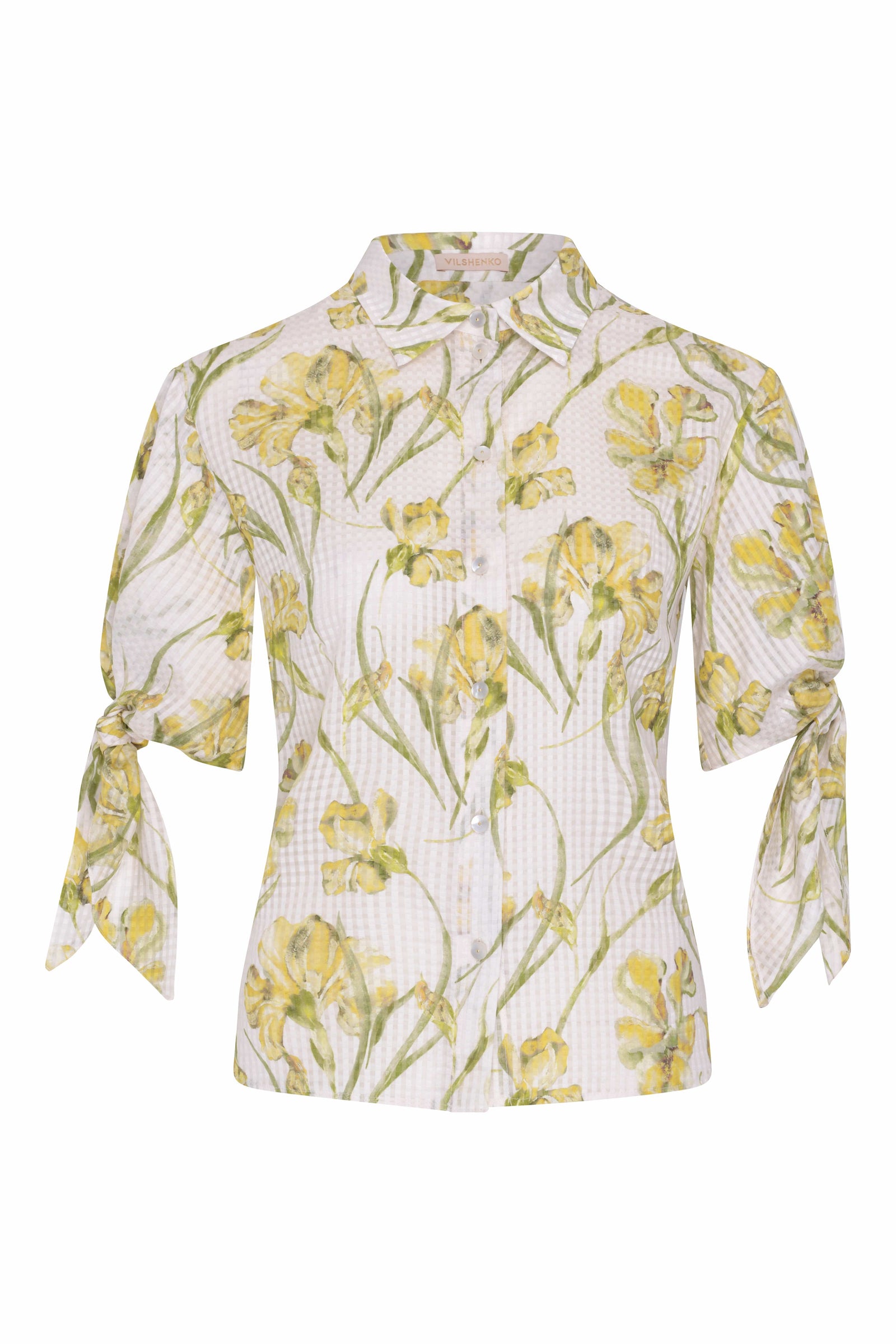 Pelageya Silk Cotton Blouse - Yellow Iris
