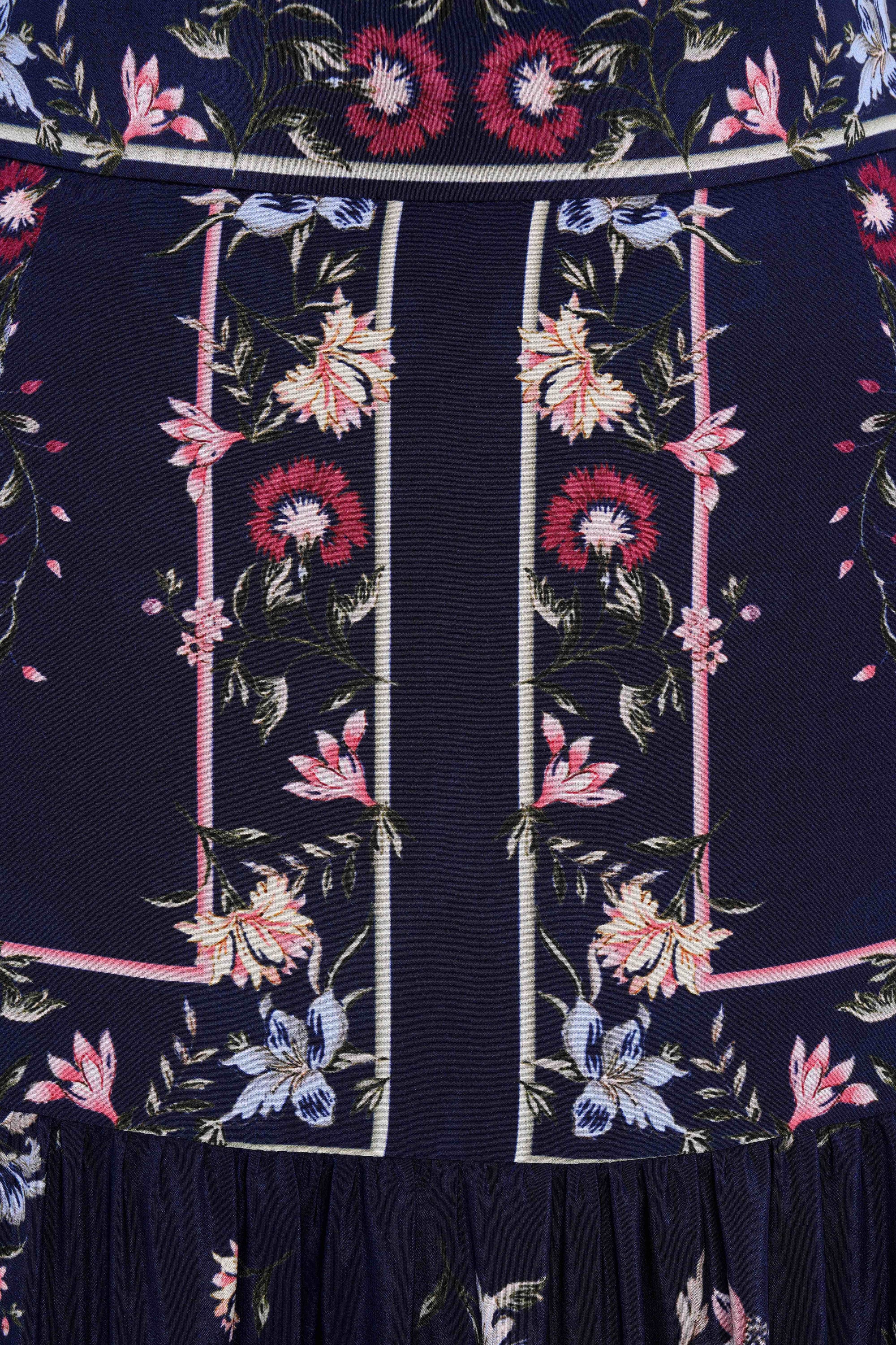 Rosa Silk Skirt - Navy