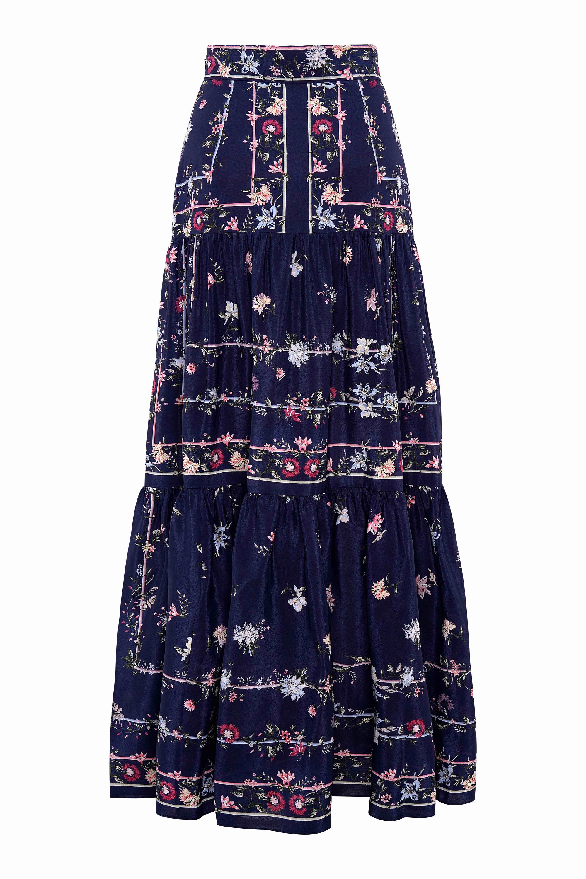 Rosa Silk Skirt - Navy