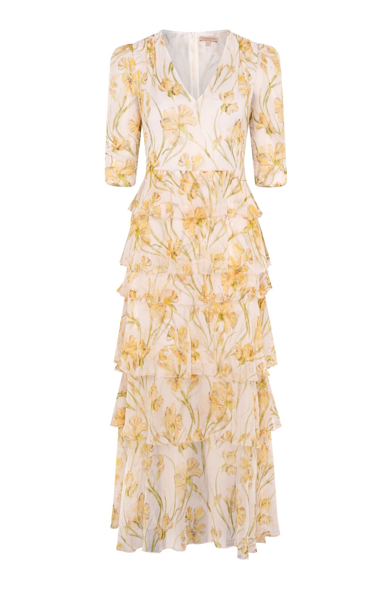 Ester Silk Dress - Yellow Iris