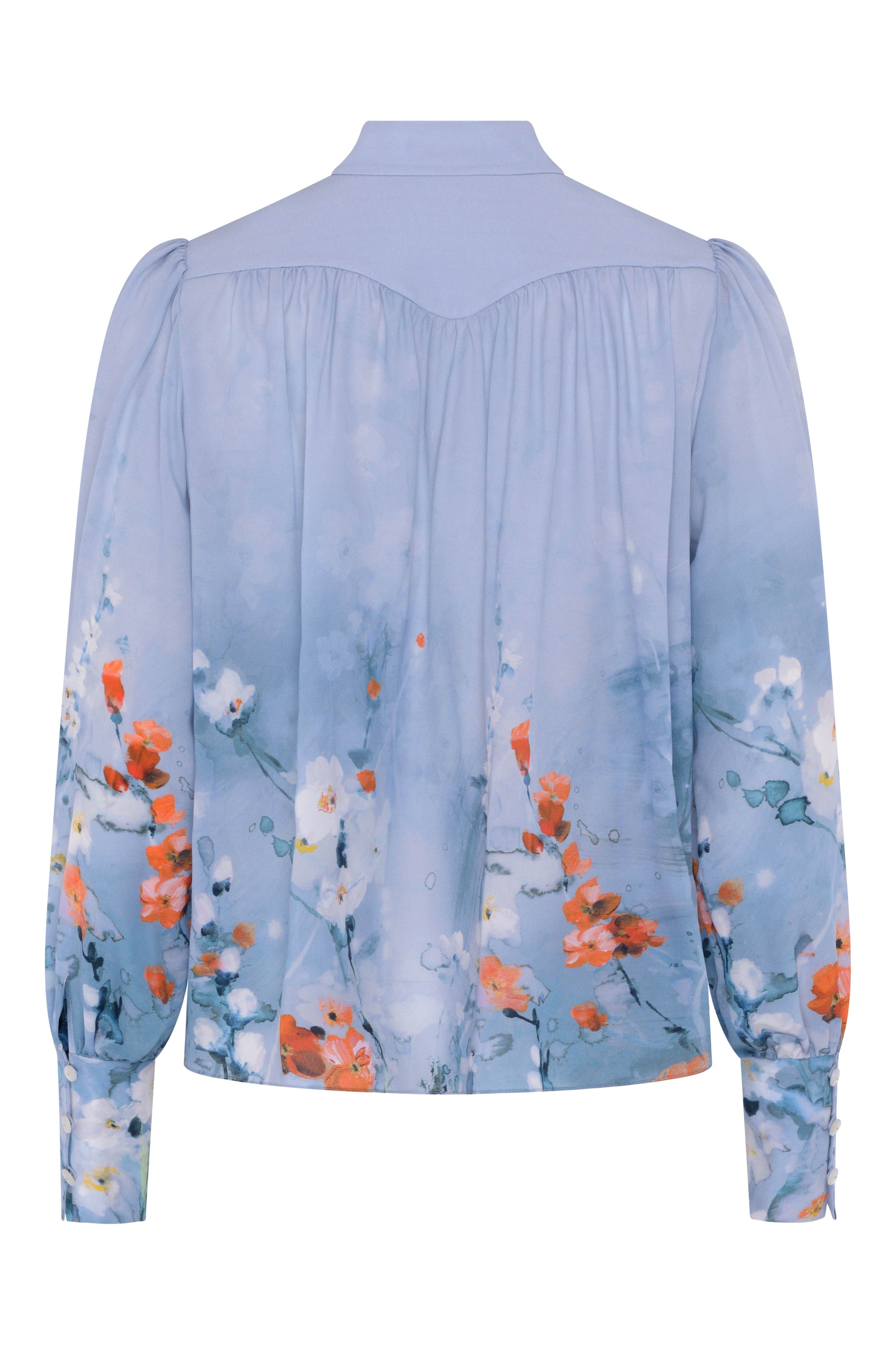 Liza Silk Blouse - Blue Garden