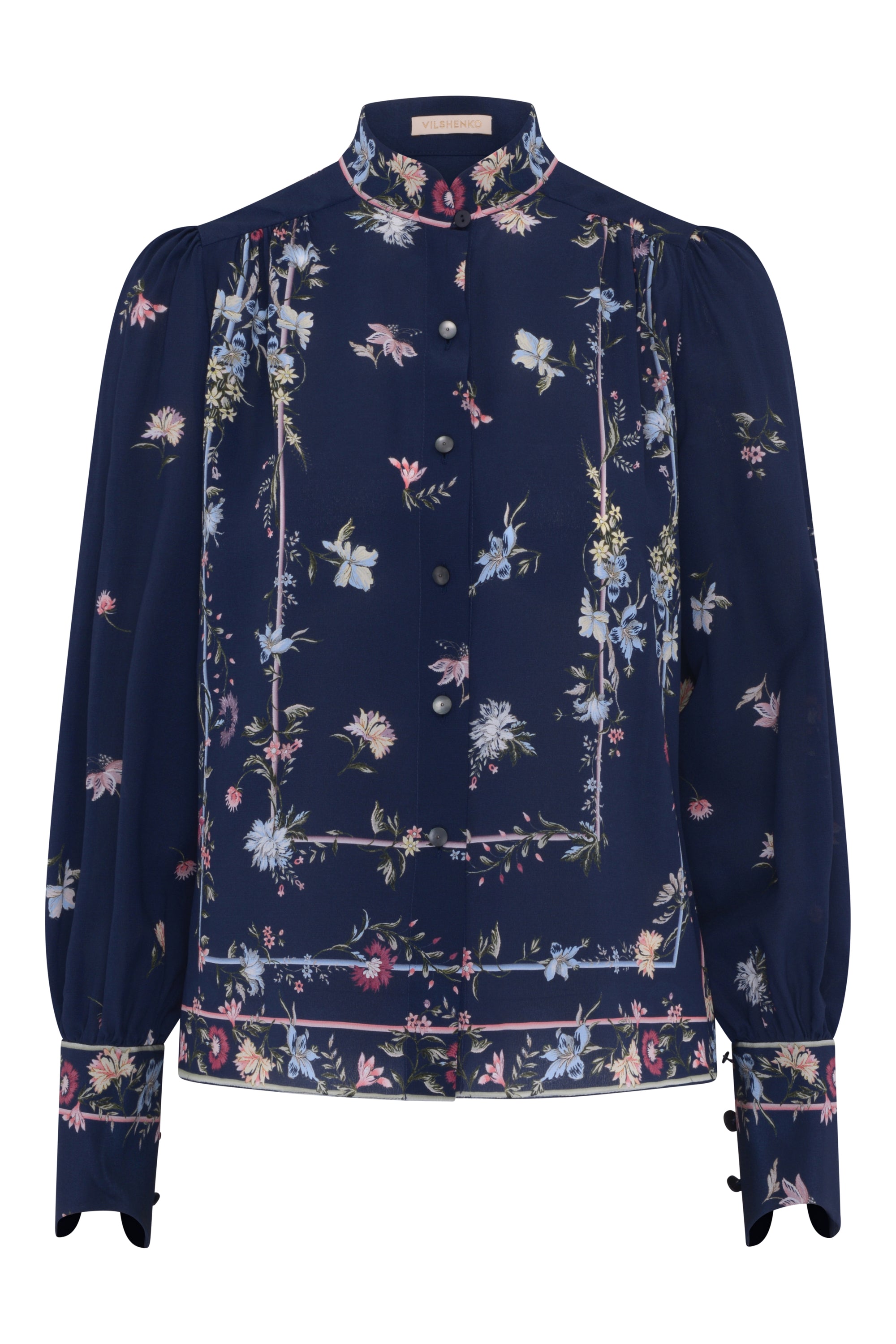 Liza Silk Blouse - Navy