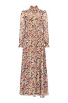 Veronika Long Silk Dress - Petunia Print