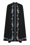 Cornelia Wool Gaberdine Cape - Black