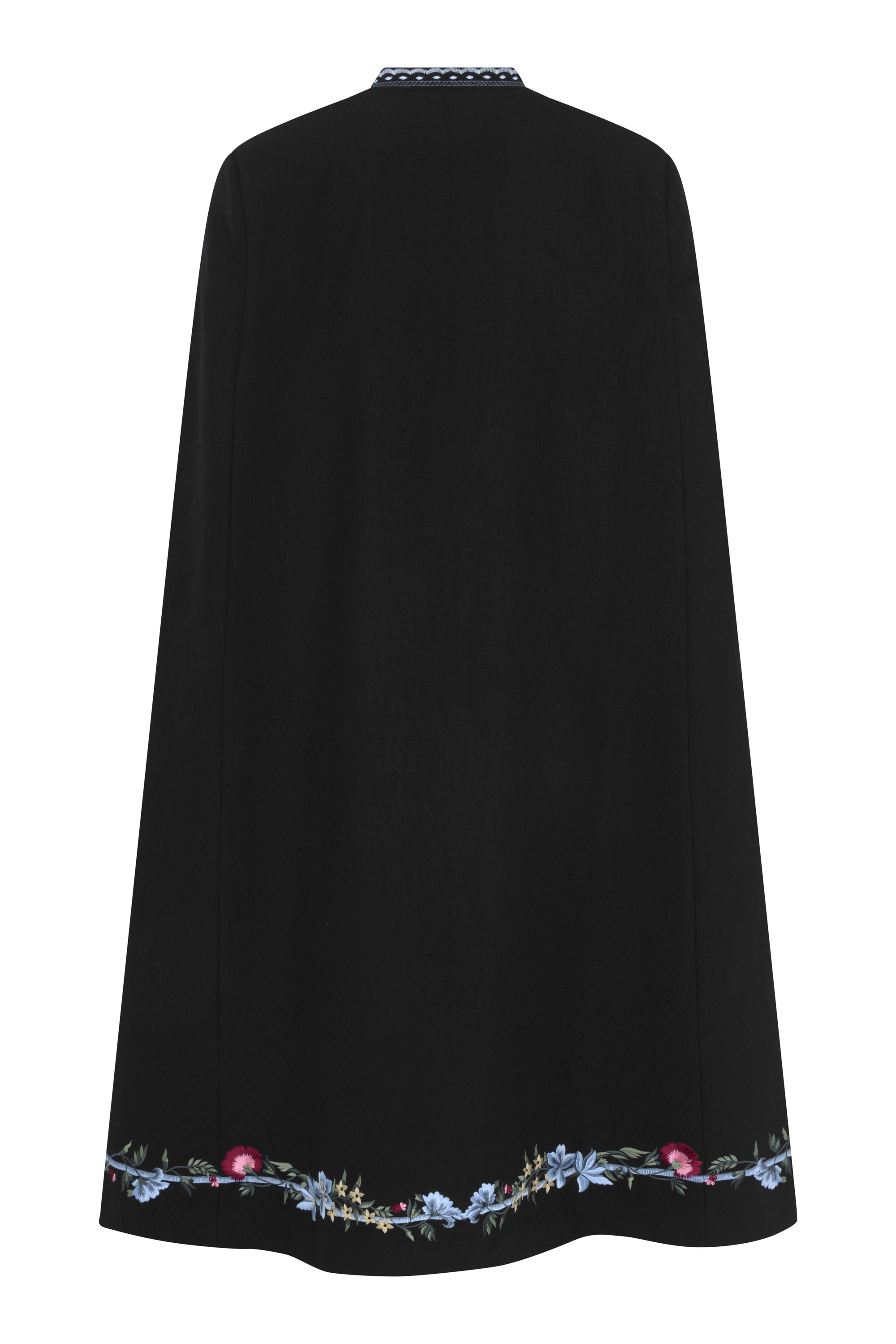 Cornelia Wool Gaberdine Cape - Black