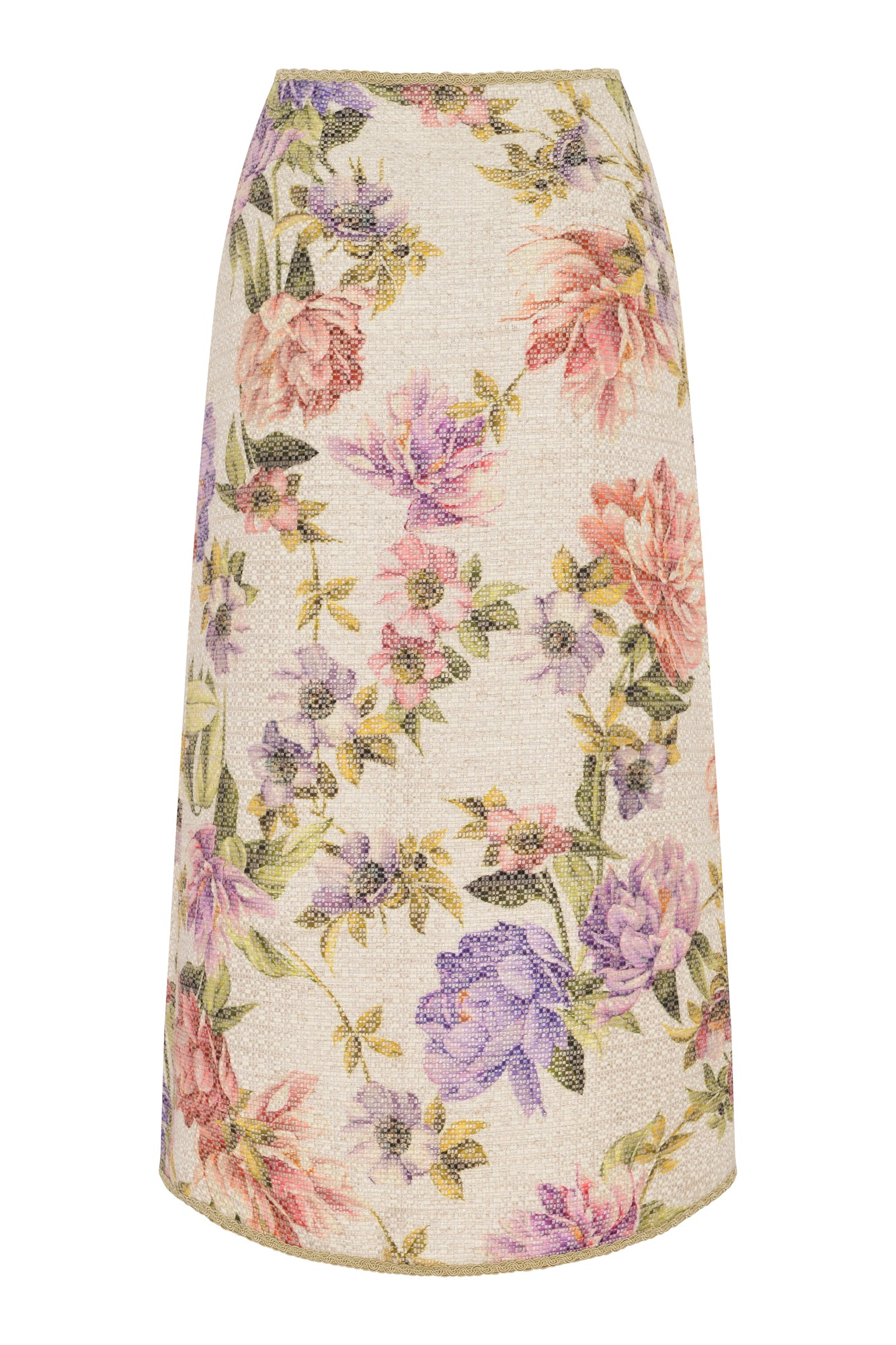 Sara Skirt-Painted floral tweed
