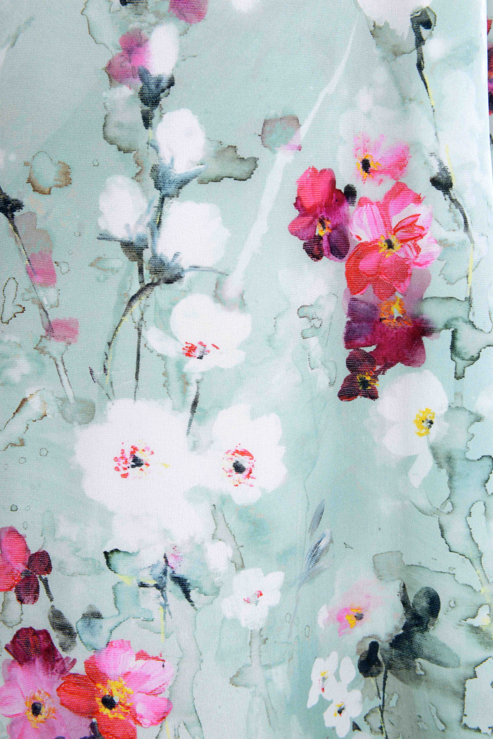 Uslada Silk Dress - Mint Garden