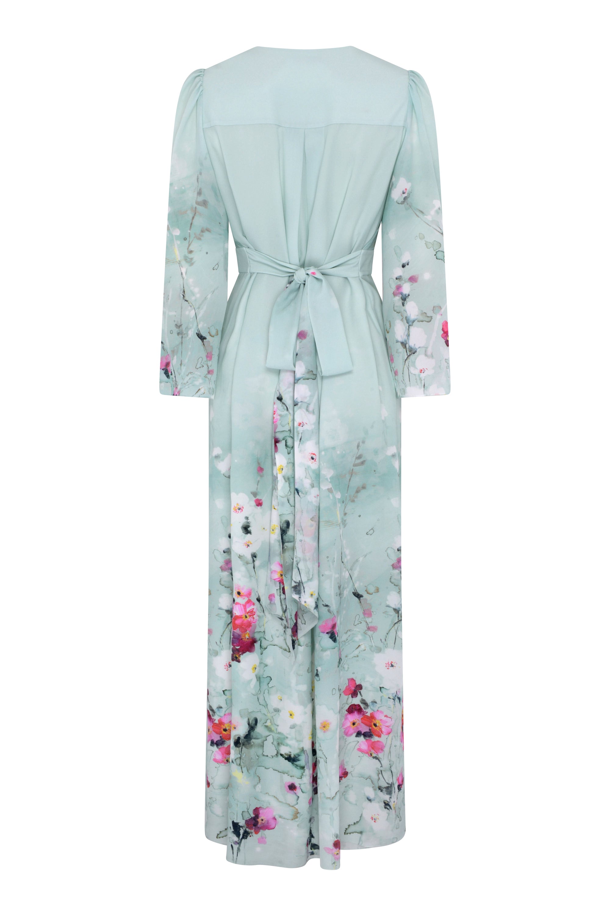 Uslada Silk Dress - Mint Garden