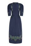 Natalia Cotton Linen Dress - Navy