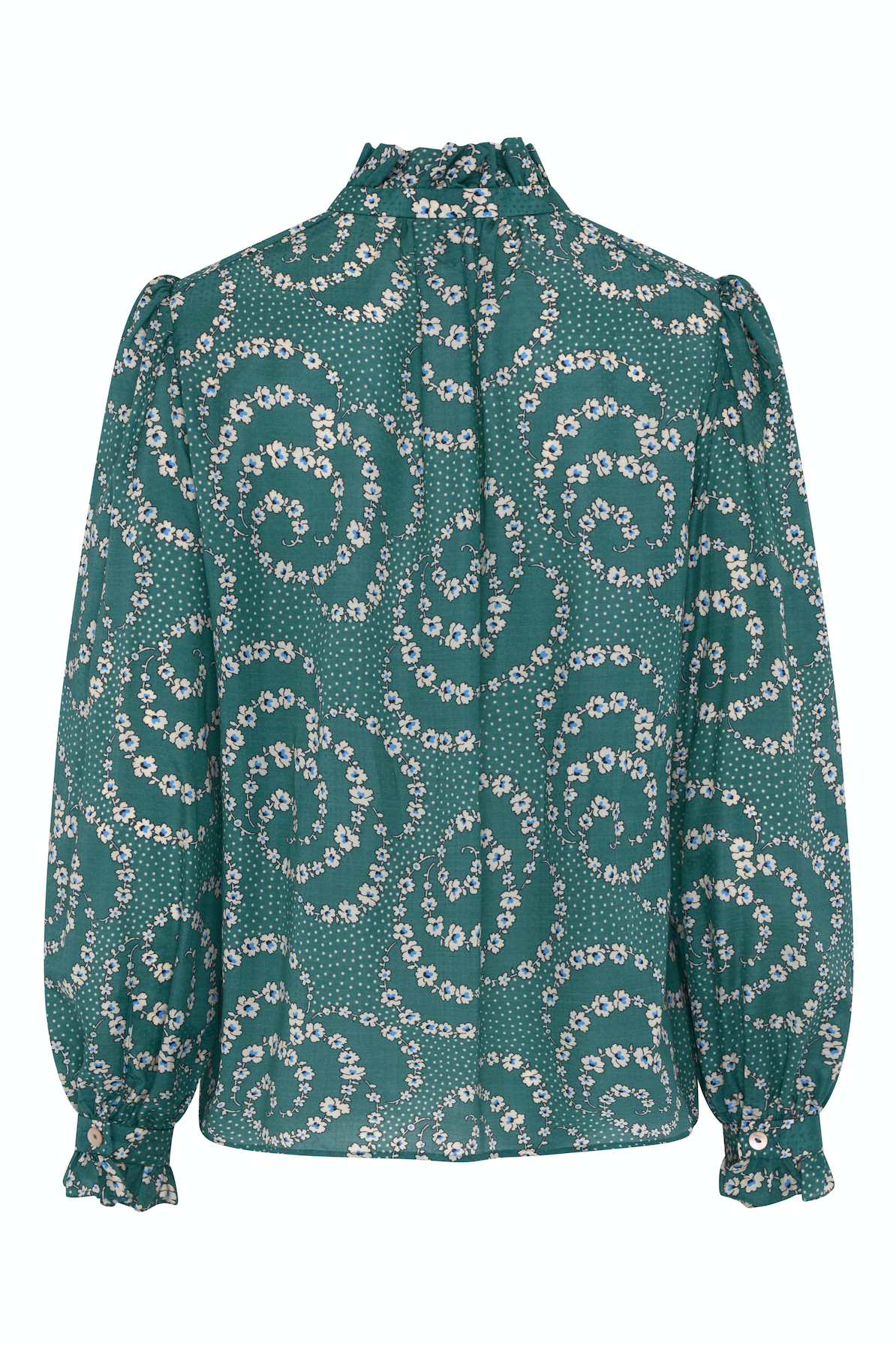 Irina Silk Cotton Blouse - Emerald