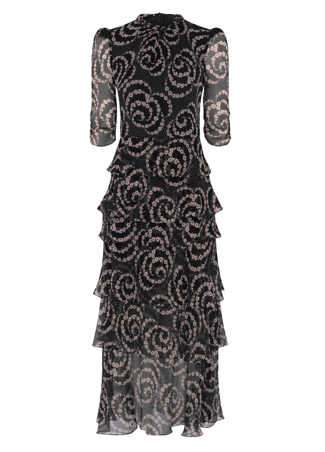 Hania Silk Dress - Daisy Chain Black