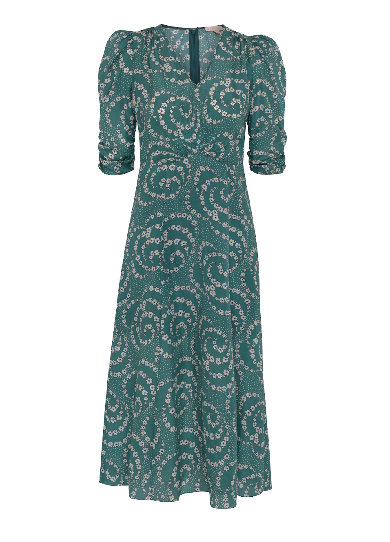 Fay Silk Cotton Dress - Emerald