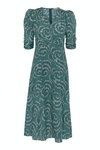 Fay Silk Cotton Dress - Emerald