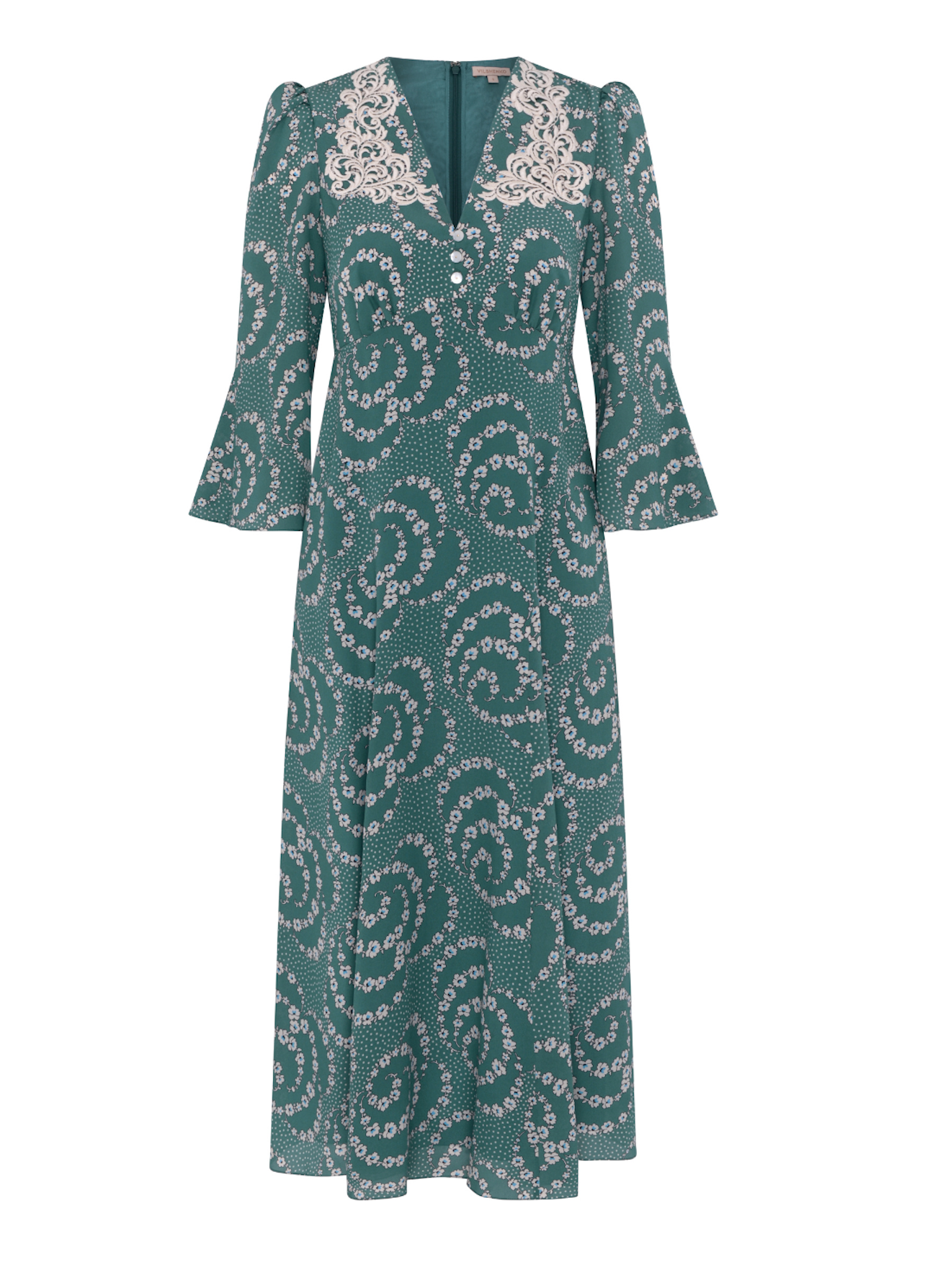 Elena Silk Dress - Emerald