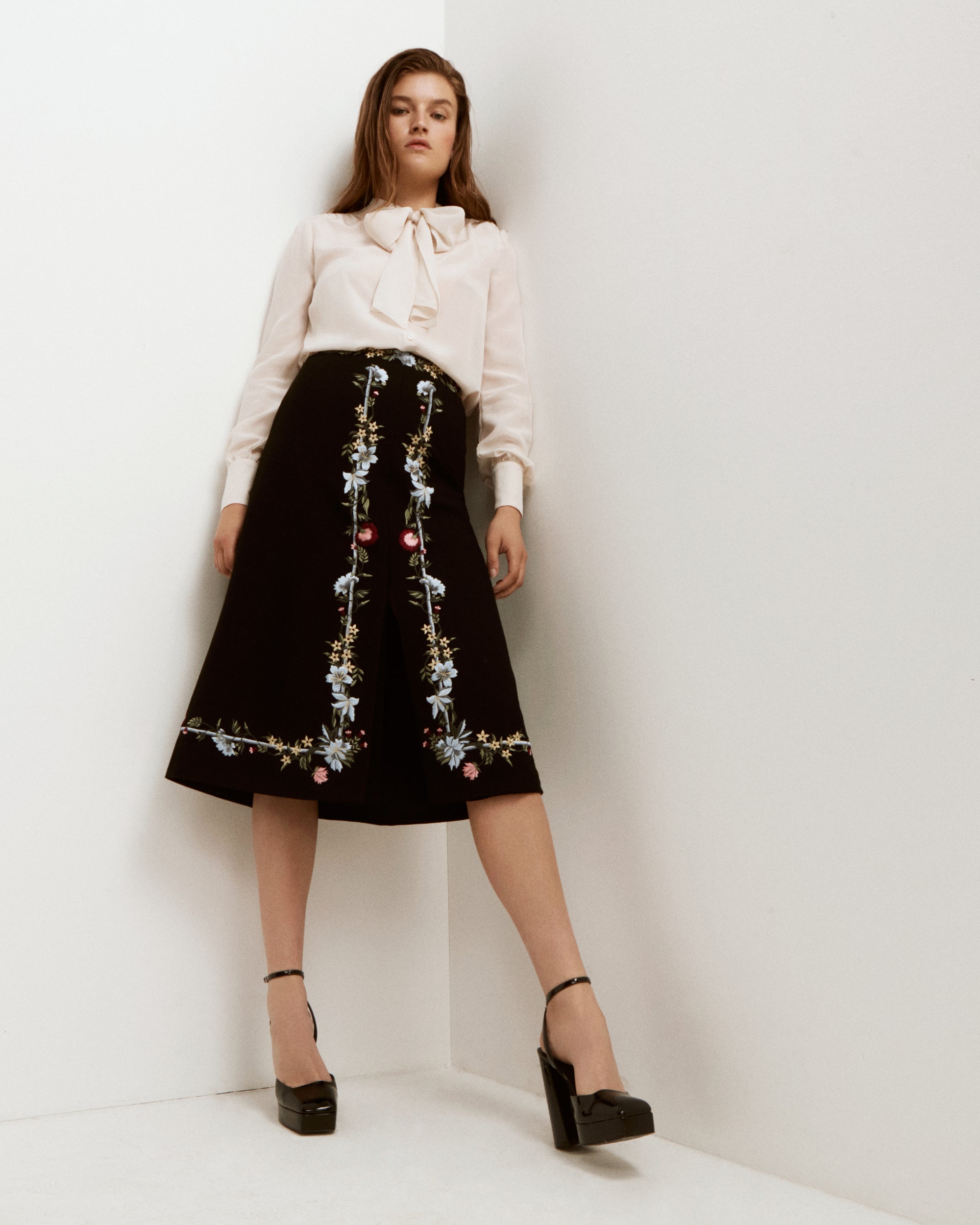 Claire Wool Gaberdine Skirt