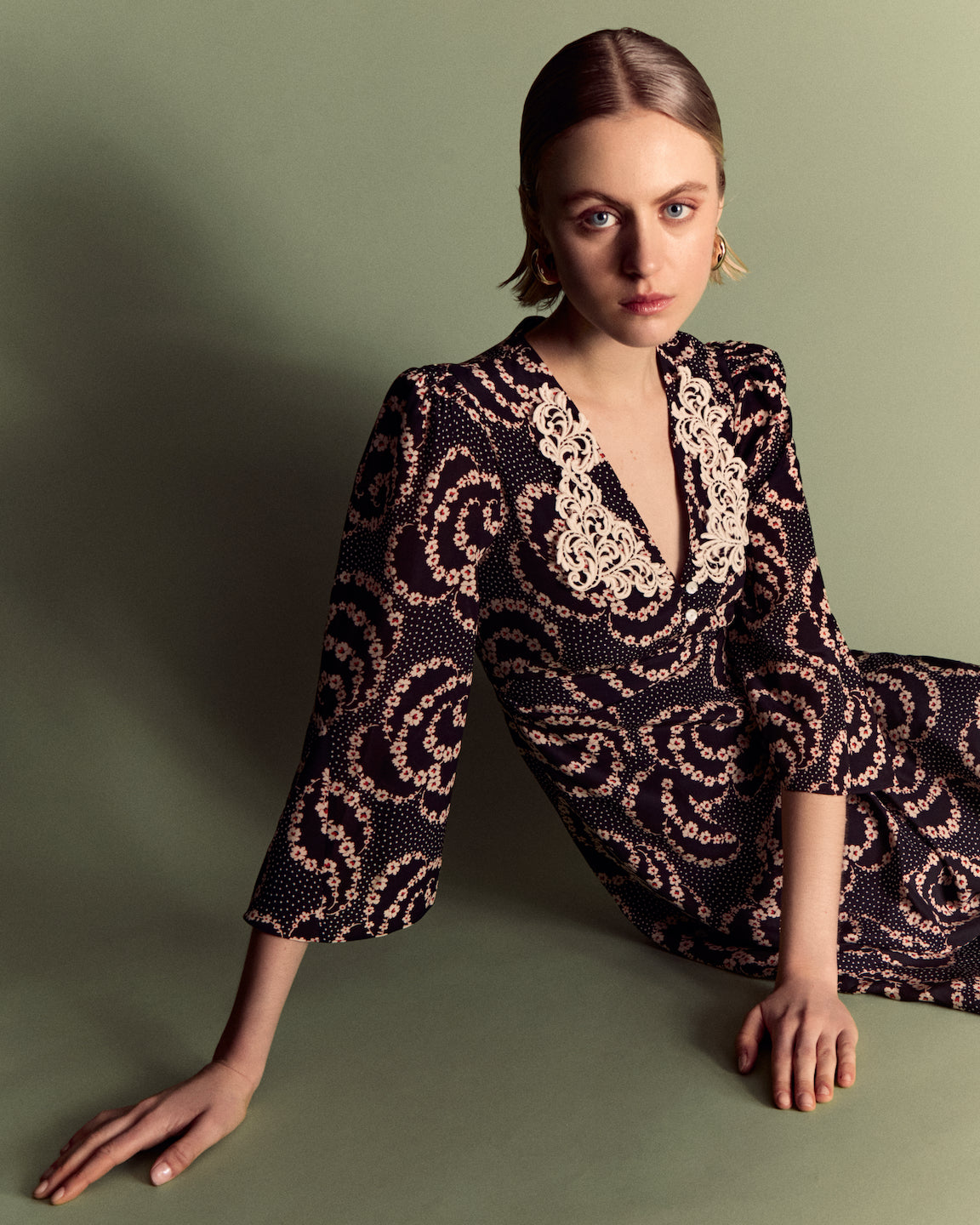 Elena Silk Dress - Black