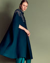 Kamila Wool Cape - Emerald