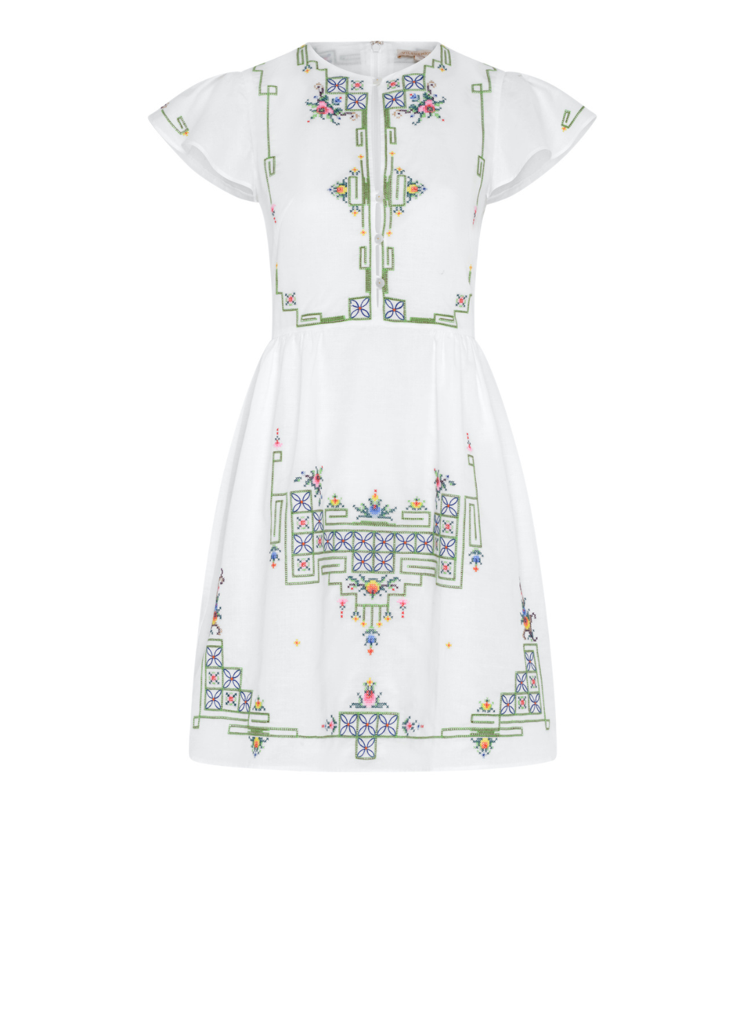 Kharlie Cotton Linen Dress - White