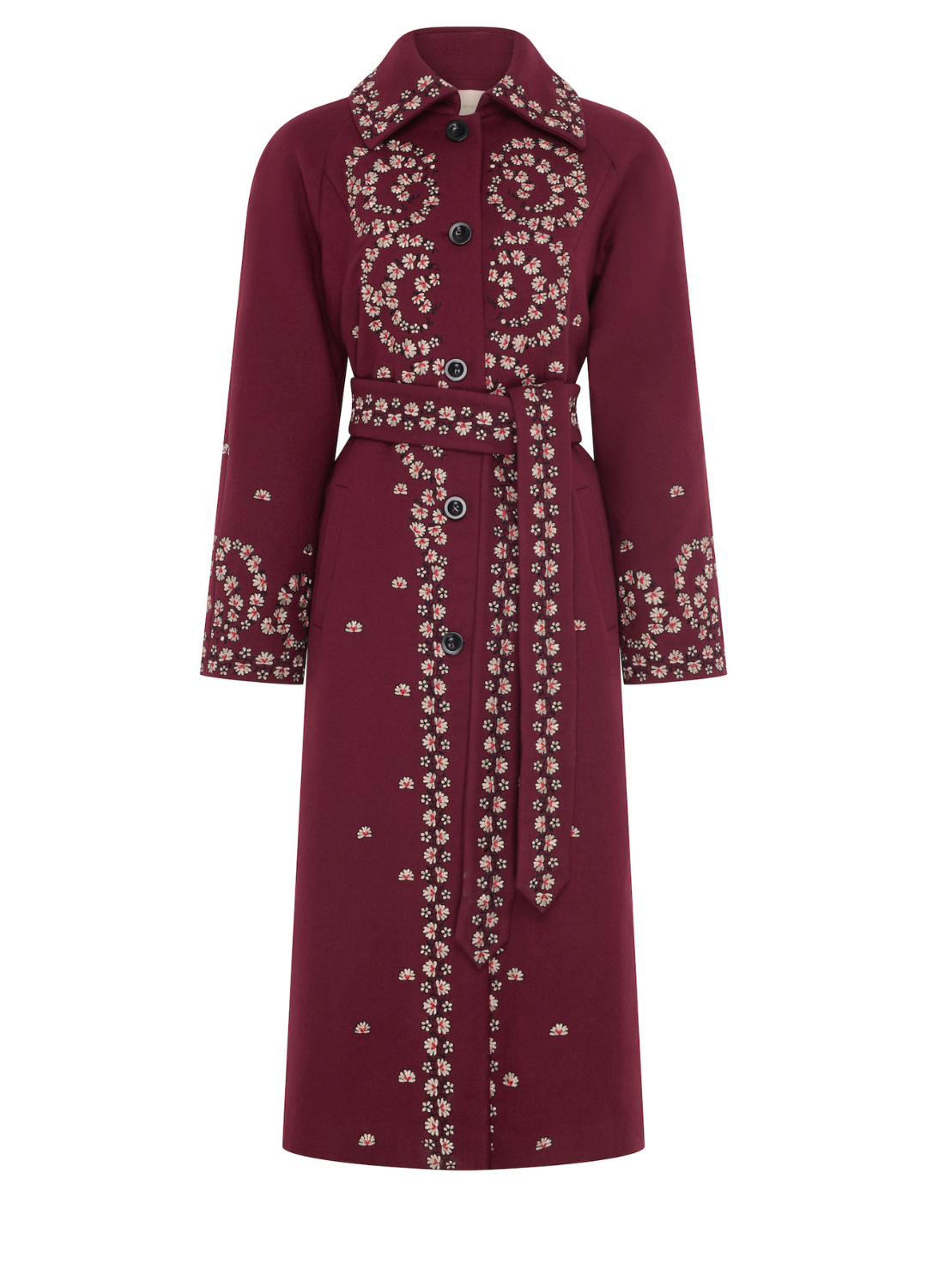 Yulia Wool Coat - Burgundy