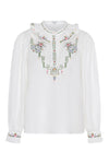 Arina Cotton Linen Blouse - White