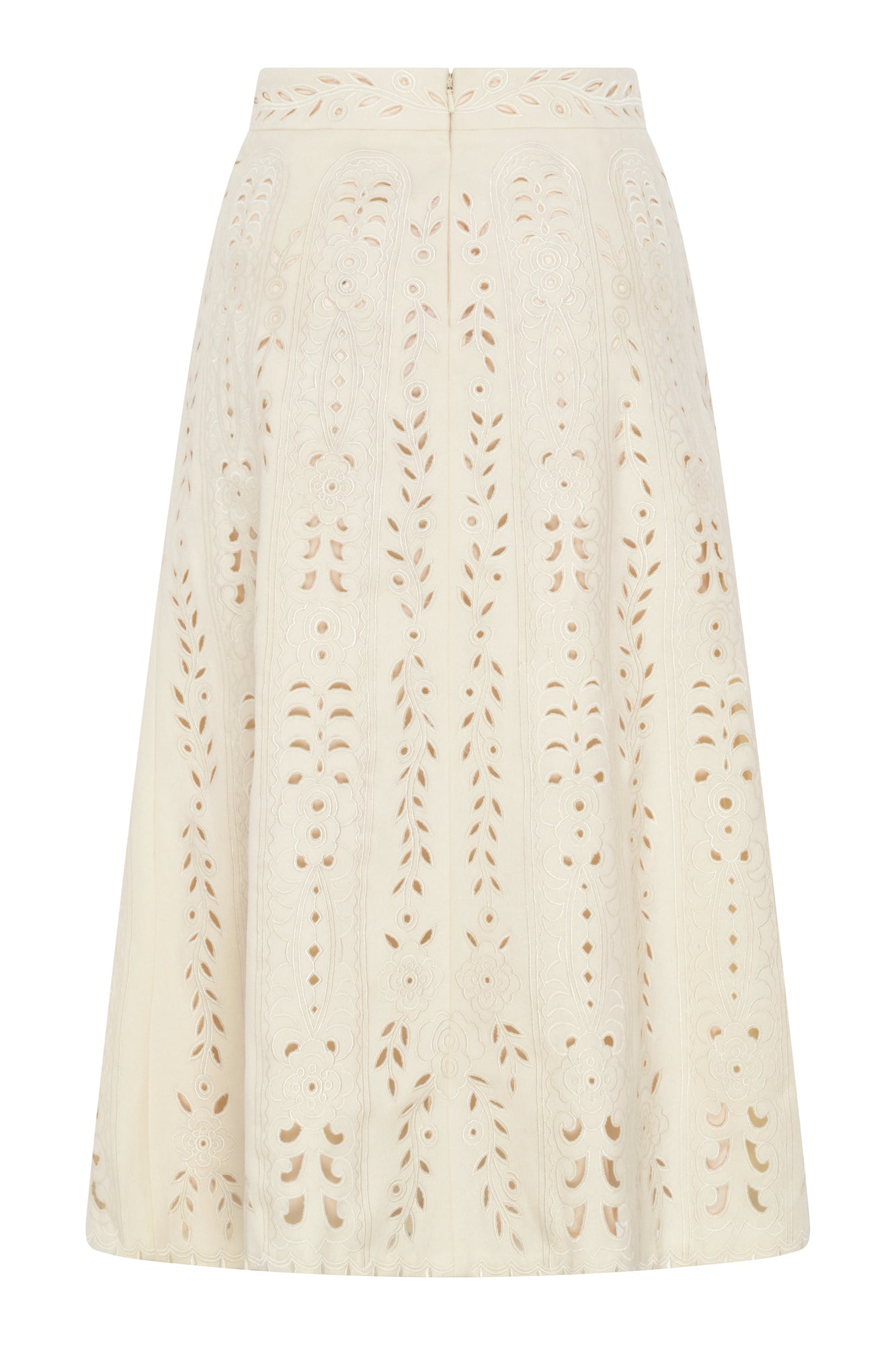 Nadia Wool Midi Skirt Ivory Vilshenko