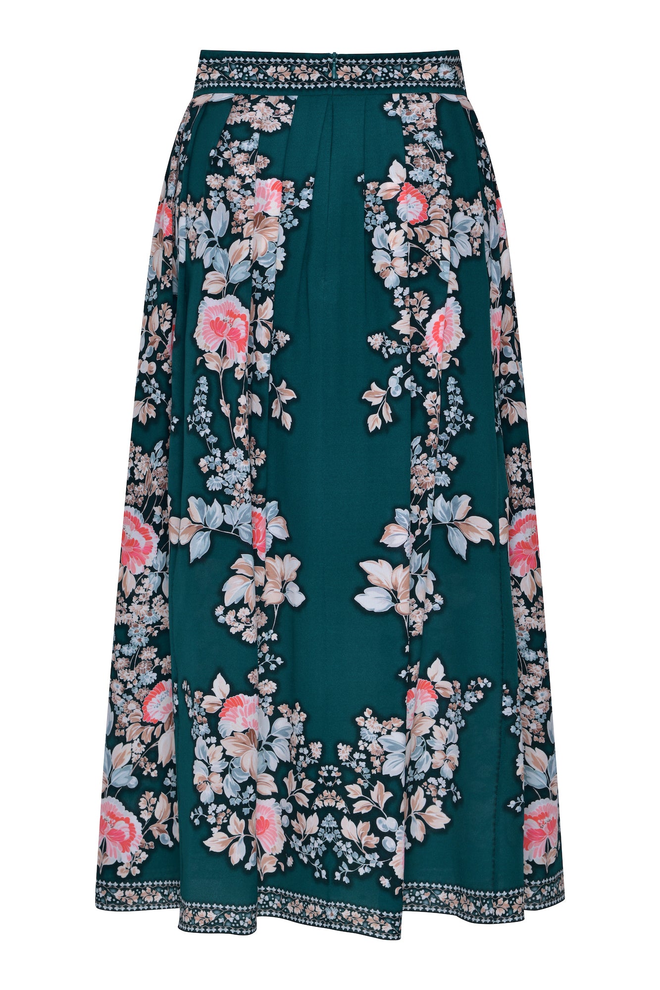 Forest green sales midi skirt