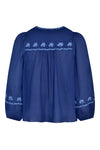 Grain Cotton Blouse - Navy