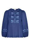 Grain Cotton Blouse - Navy
