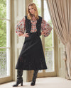 Nadia Wool Midi Skirt - Black
