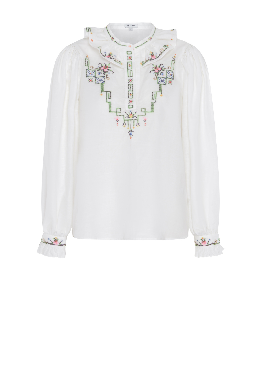 Arina Cotton Linen Blouse - White