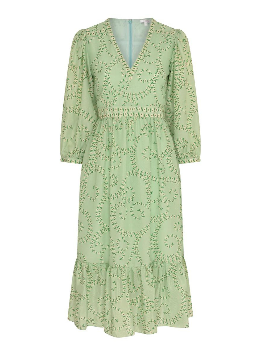 Kalina Cotton Silk Dress Green