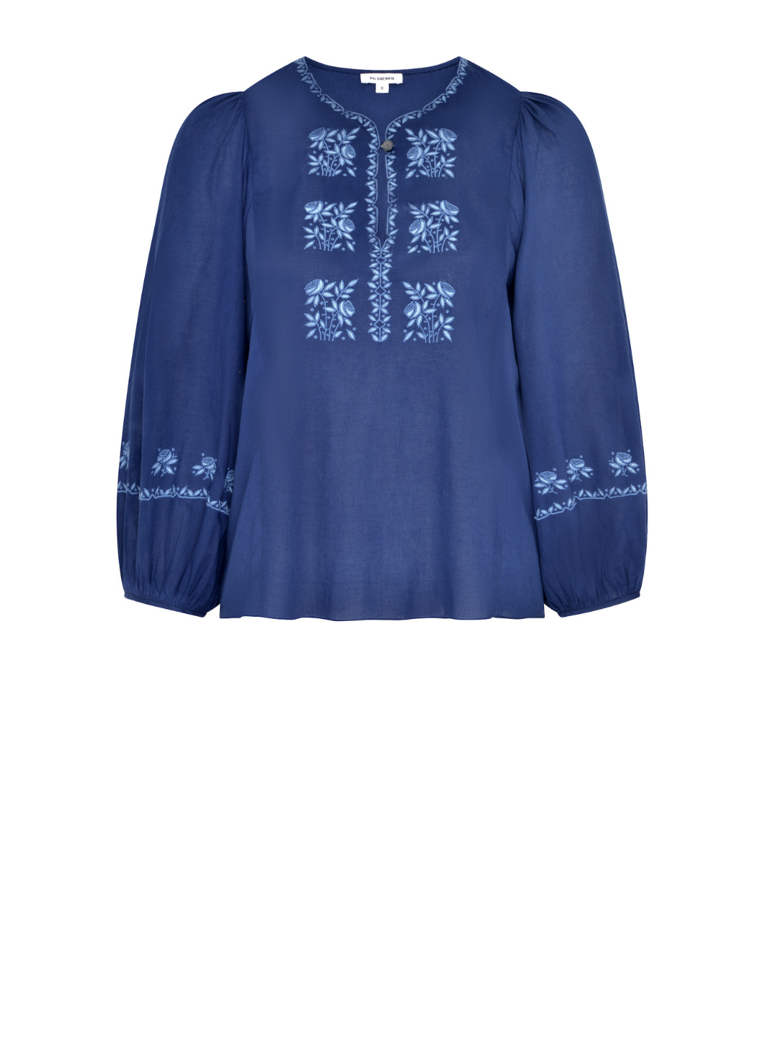 Grain Cotton Blouse - Navy