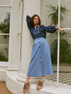 Grain Cotton Blouse - Navy