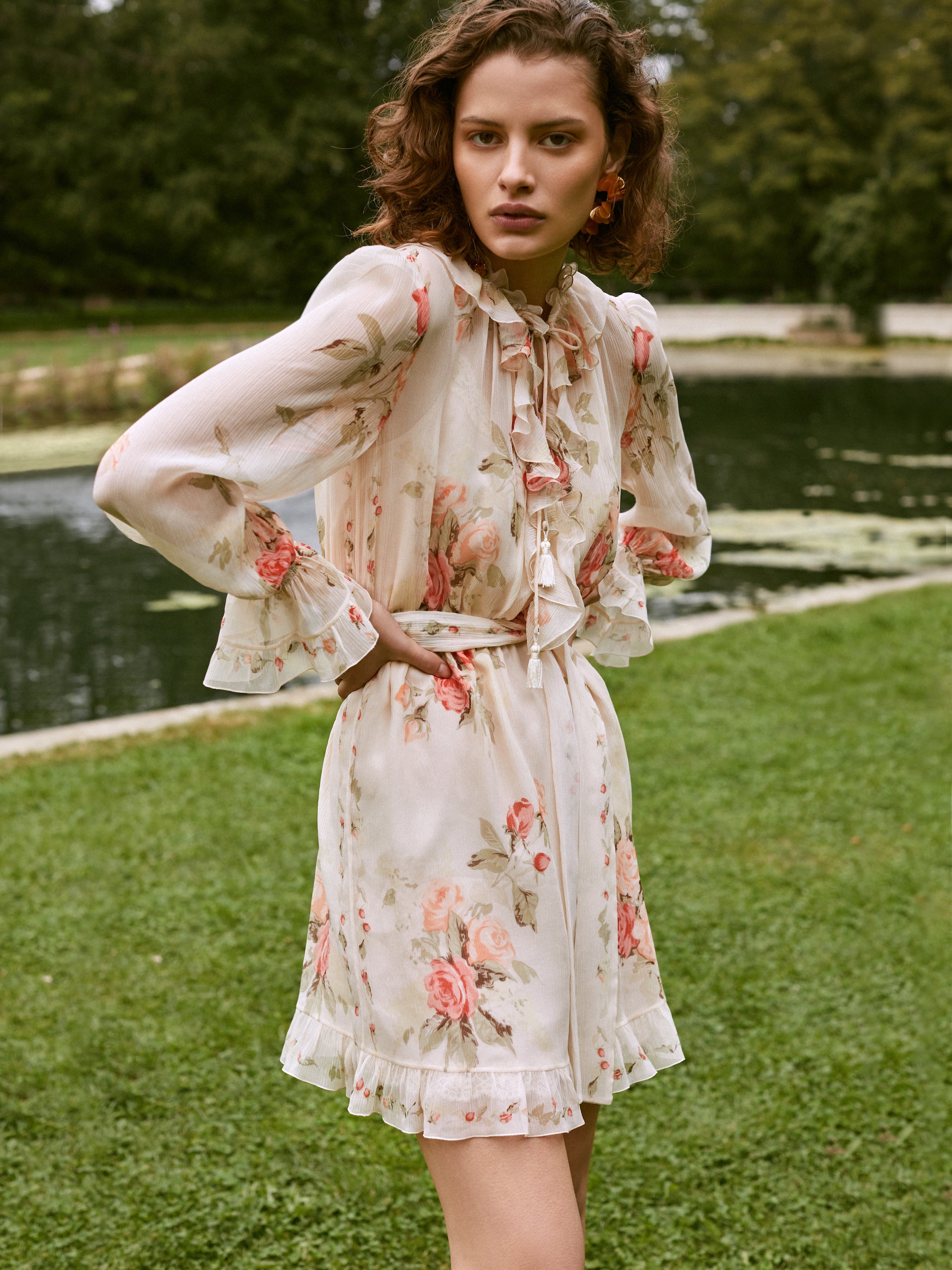 Vilshenko floral best sale dress